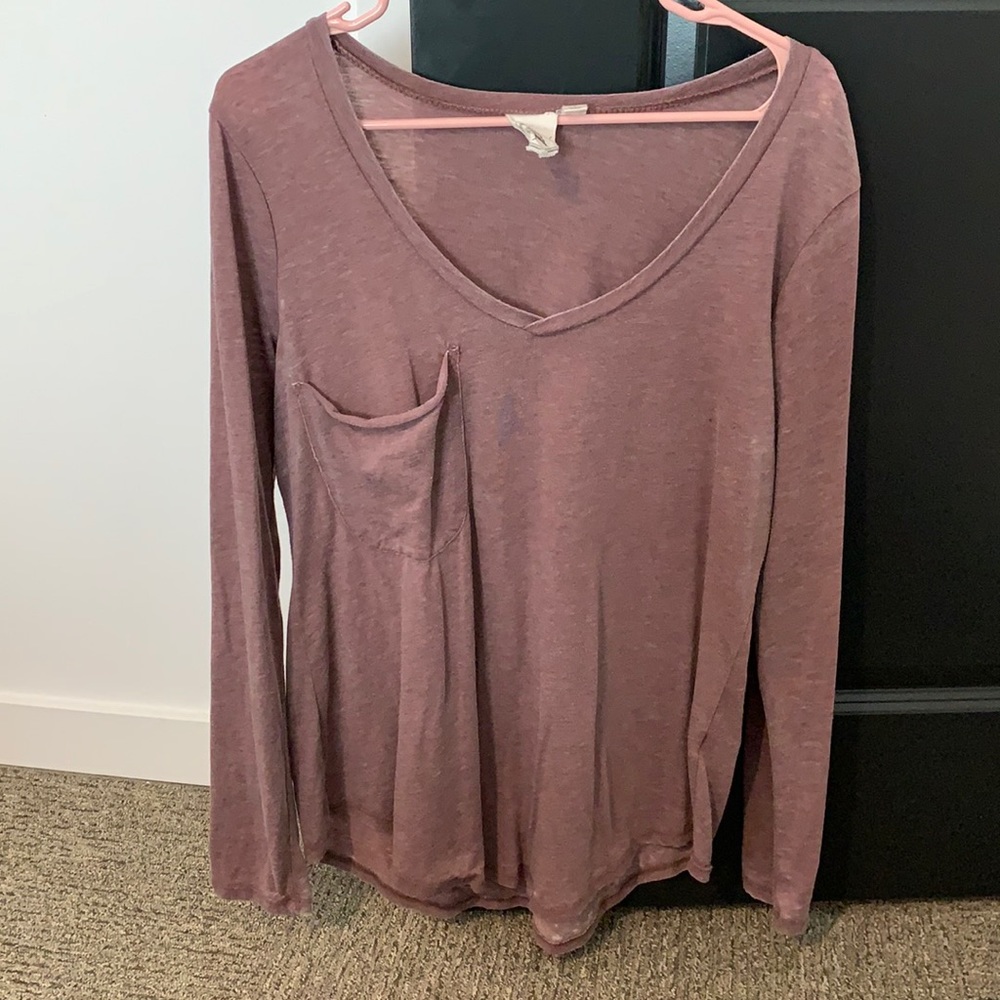 White Crow Mauve/Purple Long Sleeve Tee